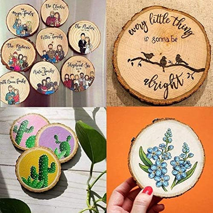 Unfinished Natural with Tree Bark Wood Slices 30 Pcs 2.4"-2.8" inch Disc Coasters Wood Coaster Pieces Craft Wood kit Circles Crafts Christmas Ornaments DIY Crafts with Bark for Crafts Rustic Wedding - Image 4