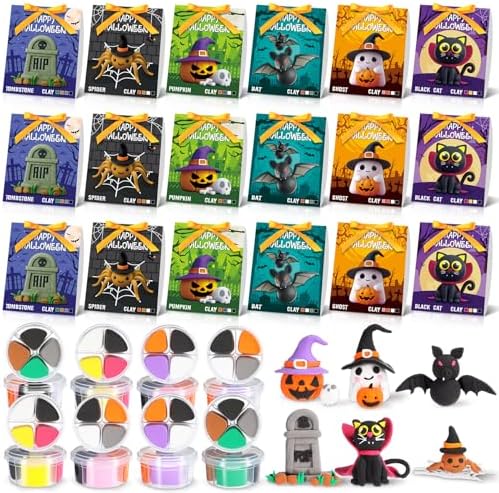 Capoda 18 Set Halloween DIY Craft Kit Halloween Air Dry Clay Kit by Capoda