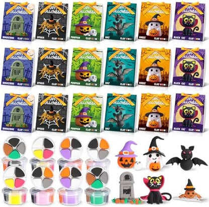 Capoda 18 Set Halloween DIY Craft Kit Halloween Air Dry Clay Kit by Capoda