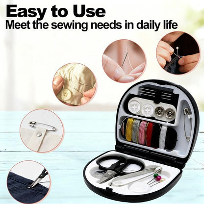 Reroon 2 Pack Mini Travel Sewing Kit for Adult & Kid | Portable Sewing Box Kit Bulk | Small Emergency Repair Set with Thread Scissors Needle for Travel, Beginner DIY Handcraft | Black - Image 5