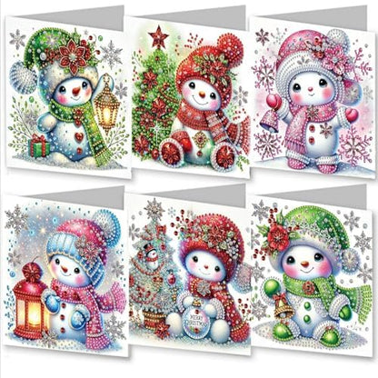 Christmas DIY Diamond Greeting Cards Set, 5D DIY Diamond Art Painting Christmas Style Greeting Card, DIY Christmas Card Making Kits for Family Friends Handmade Gift-#17-Snowman by Unknown
