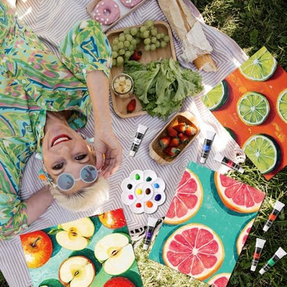 Cholemy 36 Pcs Paint and Sip Kit Gift for Adults 8''x10'',Colorful Fruits - Image 5