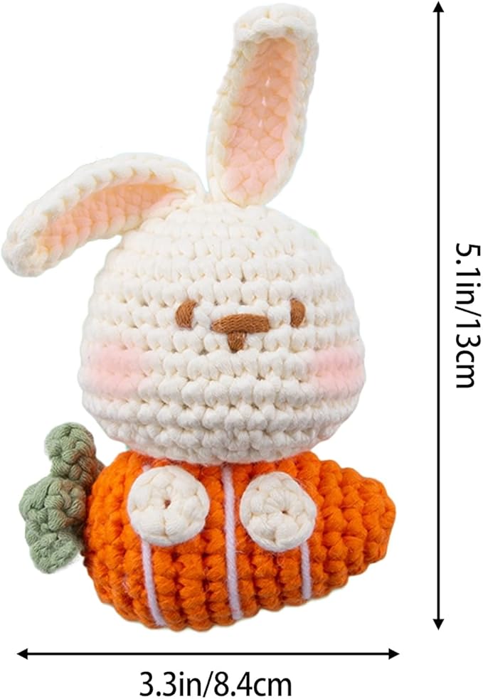 Crochet Kit for Beginners, Easy DIY Crochet & Knitting Kit for Adults with Step-by-Step Video Tutorials, Yarns, Stuffing, Crochet Hook and Accessories, Crochet Craft Set Birthday Gifts (Rabbit)