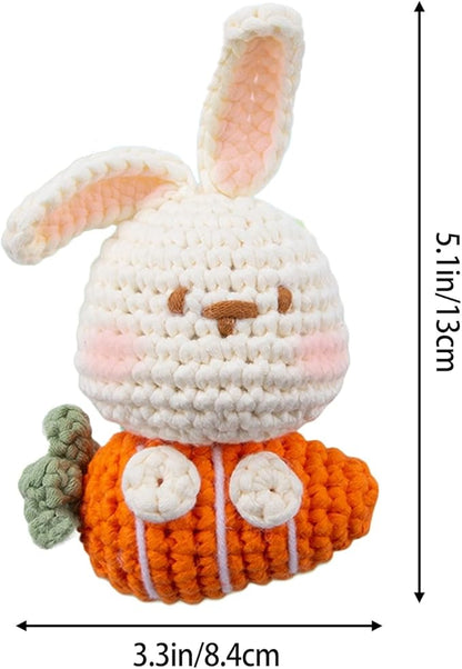 Crochet Kit for Beginners, Easy DIY Crochet & Knitting Kit for Adults with Step-by-Step Video Tutorials, Yarns, Stuffing, Crochet Hook and Accessories, Crochet Craft Set Birthday Gifts (Rabbit)