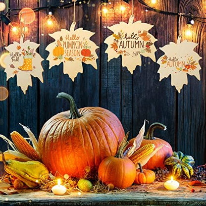 Large Size 7inch WoodenThanksgiving Ornaments to Paint, DIY Blank Unfinished Maple Leaf Wood Ornament for Crafts Autumn Hanging Decorations School Decoration(10PCS) - Image 3