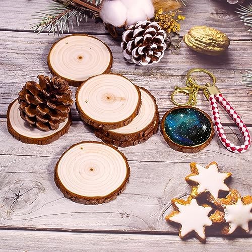 SENMUT Natural Wood Slices 30pcs 2.0"-2.45" Predrilled Wood Circles for Crafts Christmas Wood Slices for Crafts Round Wooden Discs DIY Wood Ornament - Image 5