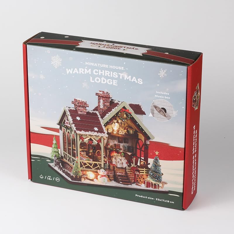 DIY Miniature House Kit, Mini House Building Kit, DIY Book Nook Kit, Tiny Model House for Adults to Build, Beginner 3D Wooden Book Nook, for Family Friends (Christmas House) - Image 5