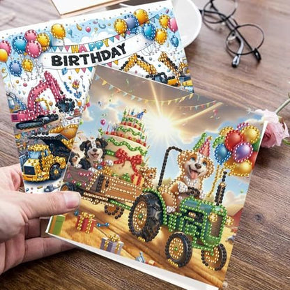 JISHSHAY 6 PCS Diamond Painting Happy Birthday Cards Car Diamond Art Greeting Cards with Envelopes Cake Gem Art Gem Painting Embroidery Kit Mosaic Kits for Adults with Special Shape Drills - Image 6