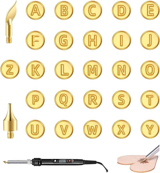Wood Burning Letter Kit, 28PCS Creative DIY Carving and Embossing Set for Craft Making