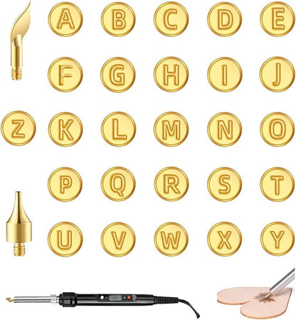 Wood Burning Letter Kit, 28PCS Creative DIY Carving and Embossing Set for Craft Making
