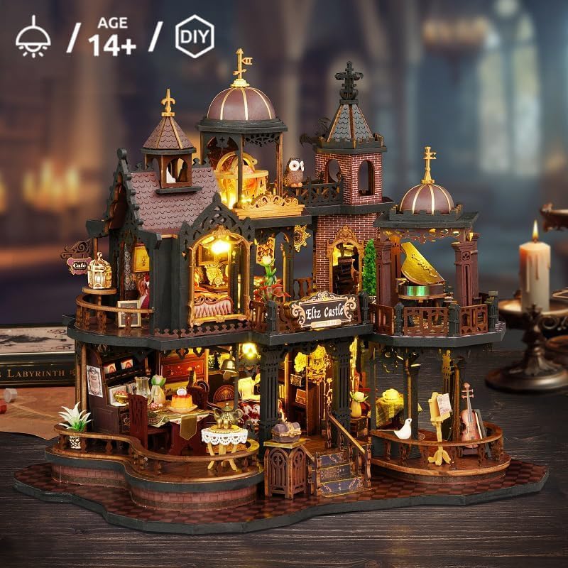 DIY Miniature Dollhouse Kit, Castle Tiny House Building Kit for Adults - Image 5