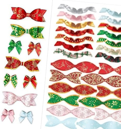 Katy Sue Christmas Flower Pots Card Making Kit. Contains 8 x 300 GSM Cards, Envelopes, 3D Die-Cut Decoupage, Paper Bows, Sticky Foam Pads & 2 Sheets of Christmas Sentiment Banners - Image 5