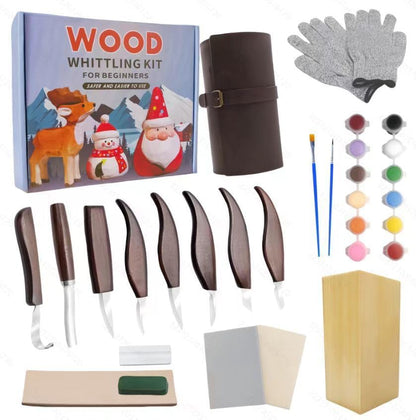 Wood Carving Kit, Wood Carving Tools Wood Carving Knife with Basswood Blocks Woodworking Widdle Gift for DIY Beginners Adults (20 PCS) by Zursuny