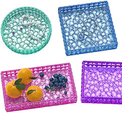 JiaMai US Yayatty Jewelry Casting Silicone Molds, Rectangle Diamond Pattern Resin Molds with Gold Foil Flakes for Tray Making, Home Decoration - Image 5