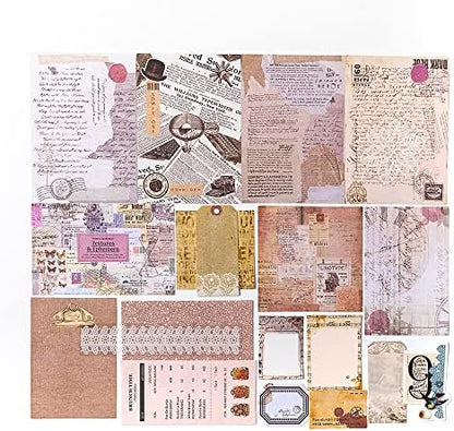 Aldieco 260pcs Vintage Scrapbooking Stickers Pack, DIY Retro Journaling Supplies Stickers kit,Scrapbook Paper Accessories,Coffee Scrap Book Washi Paper Stickers(nuanjushouji) - Image 6