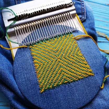 shuielai Knit Patch Kit, Mini Portable Darning Loom with 30 Color Threads 10 Needles, Sewing Repair Tool for Beginners Craft Enthusiasts, Fix Holes on Socks Clothes Jeans - Image 4