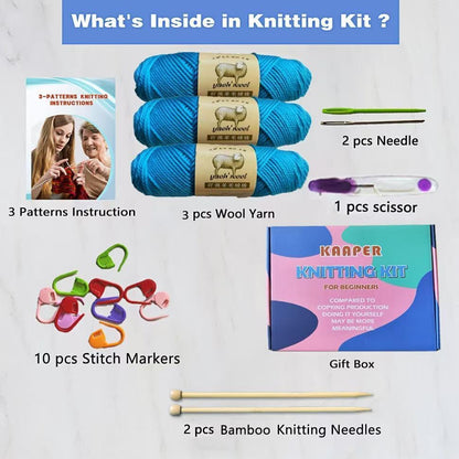 Kaaper Beginners Knitting Kit for Adults -Learn to Knit Starter Kit - Image 5