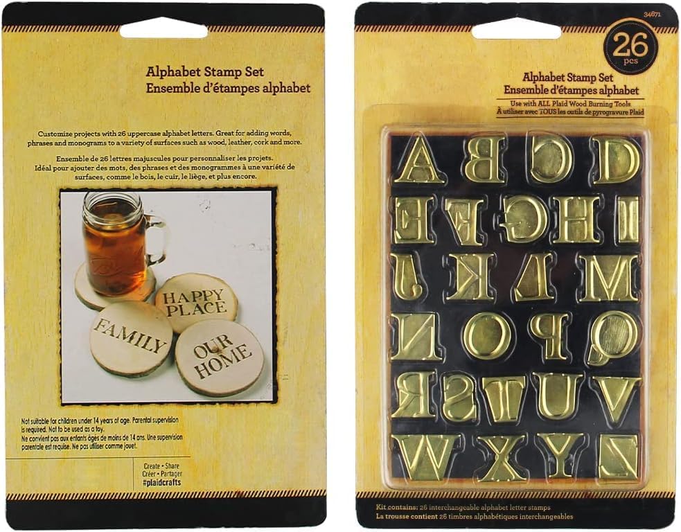 26 Pack Wood Burning Alphabet Set - 26 Large Letters Wood Burning Tool - DIY Set for Wood or Other Surfaces, Size M4 - Image 3