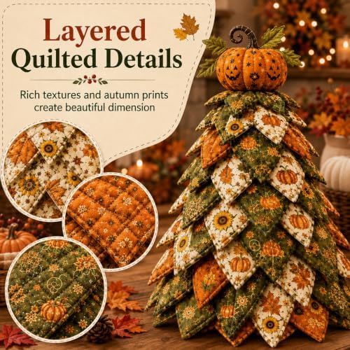 2026 New Christmas & Halloween DIY Quilted Fabric Tree Kit, 3D Layered Sewing Craft Set for Beginners, Christmas Tree Quilt Kit, Handmade Tabletop Holiday Decor, Gift for Craft Lover - Image 5