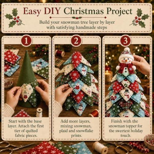 2026 New Christmas & Halloween DIY Quilted Fabric Tree Kit, 3D Layered Sewing Craft Set for Beginners, Christmas Tree Quilt Kit, Handmade Tabletop Holiday Decor, Gift for Craft Lover - Image 3
