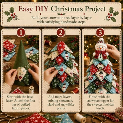 2026 New Christmas & Halloween DIY Quilted Fabric Tree Kit, 3D Layered Sewing Craft Set for Beginners, Christmas Tree Quilt Kit, Handmade Tabletop Holiday Decor, Gift for Craft Lover - Image 3
