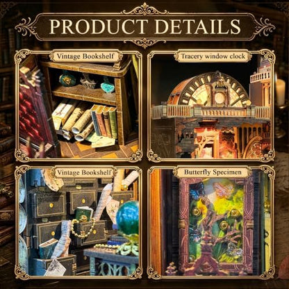 CRIOLPO Book Nook Kits for Adults DIY Miniature House Kit with LED Lights - Image 3