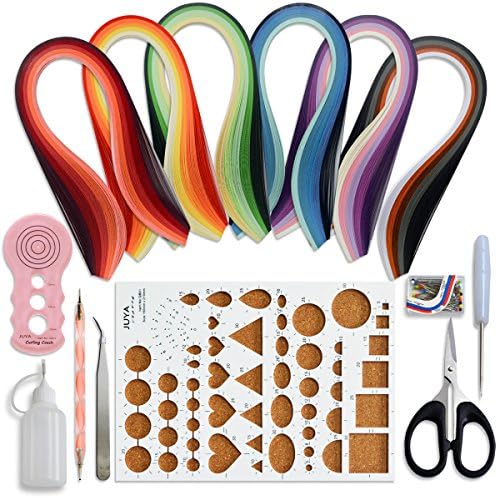 JUYA Paper Quilling Kit 30 Colors 600 Strips 8 Tools, Pink Set, 5mm by JUYACrafts