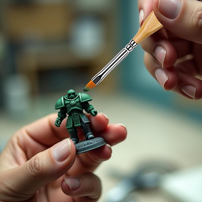 6Pcs Miniature Paint Brushes Set with Triangular Handles - for Acrylics, Oils, Watercolors & Paint by Number, Figurine（2PACK）