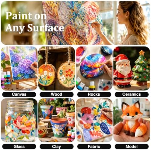 Caliart 36 Colors Acrylic Paint Set with 12 Brushes - Image 3