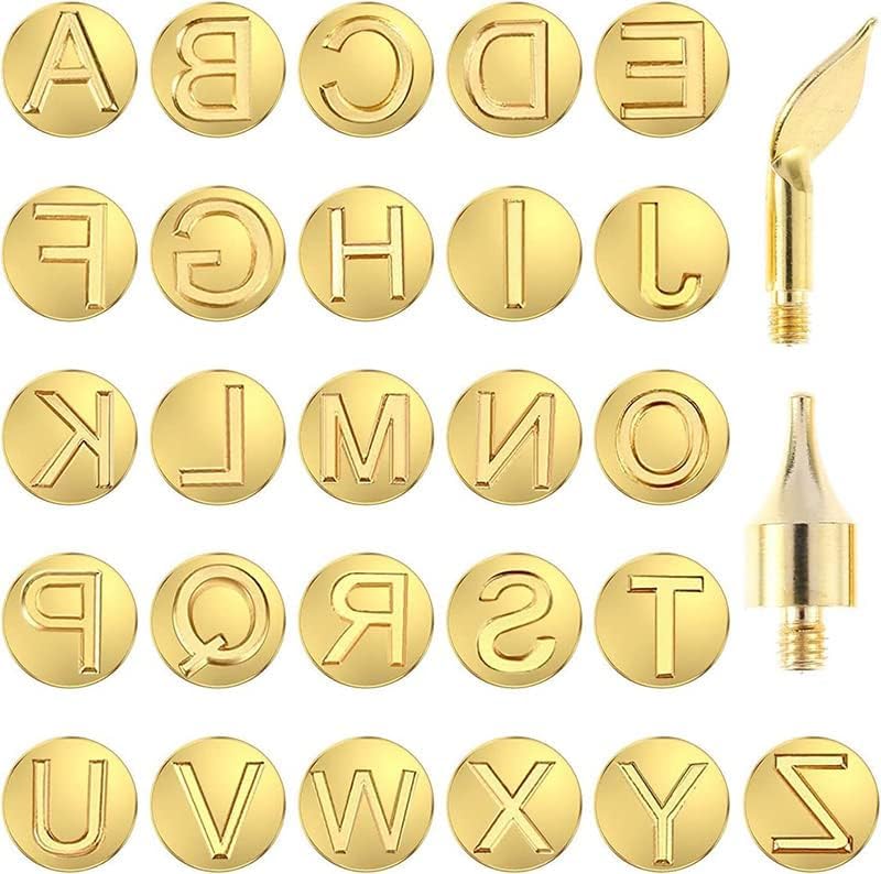 Wood Burning Tips Letters Uppercase Alphabet Number Symbol Branding and Personalization Set (Include 38 Numbers 18 Symbol and 6 Stencils) - Image 2