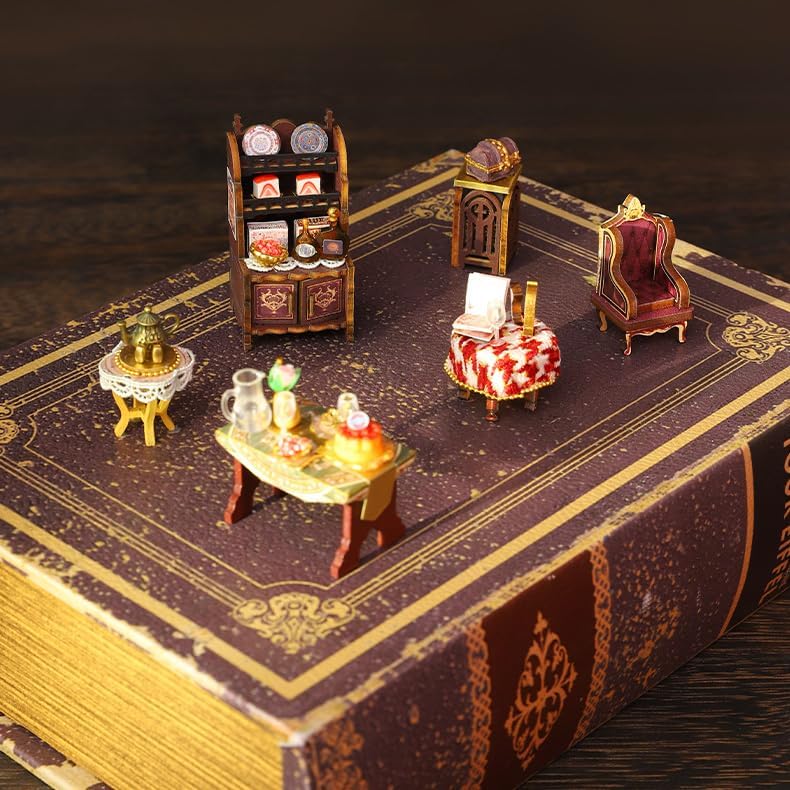 CUTEROOM DIY Miniature House Kit, Wooden Dollhouse Kit with LED Magic Tiny House Kits for Adult Best Birthday (Edinburgh Castle) - Image 5