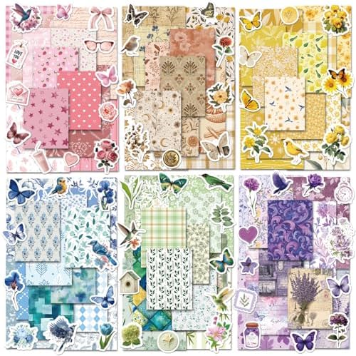 540 PCS Vintage Floral Scrapbook Supplies & Scrapbook Stickers, Junk Journal Supplies for Planners, Bullet Journaling, Retro Crafts, and Scrapbooking by underbartliv
