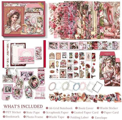 Scrapbooking Supplies Kit, Vintage Junk Journal Supplies,Cute Scrapbook Kit - Image 5