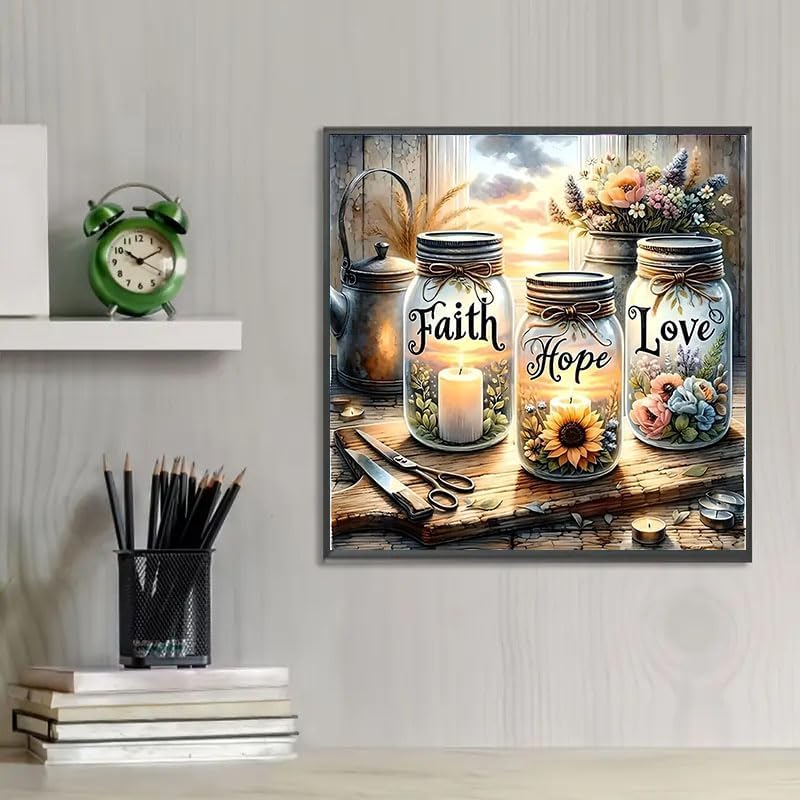 NEGEKFKX 2 Pack Faith,Hope,Love Paint by Numbers Kit for Adults Beginner with Framed,Easy Adult Paint by Number Kits on Canvas DIY Painting for Beginners Art by Numbers for Home Wall Decor 10x12 Inch - Image 3