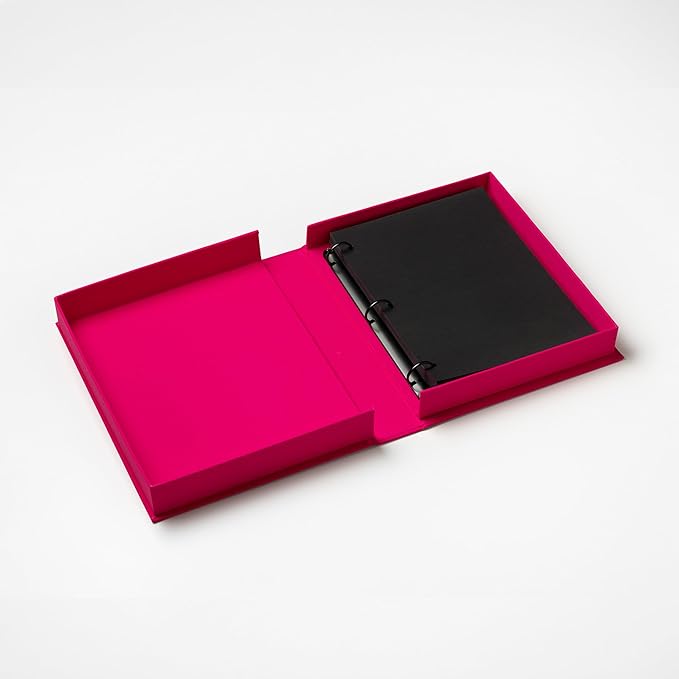Printworks Photo Album - Picture Perfect, Pink – Cerise Pink Coffee Table Book with 30 Pages – Large Album for 4x6 Photos with Writing Space – Expandable Memory Book