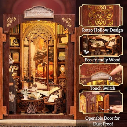 CUTEBEE Book Nook Kit - DIY Miniature House Kit for Adults and Teens, Dollhouse Booknook Tiny House Model Build Bookshelf Decor, Gifts for Family, Friends - Image 5