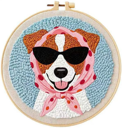 CELCRAFTIQUE Punch Needle Kits for Adults Beginner, Tool with Punch Needle Fabric, Hoops, Yarns and Sewing Needles (Sunny Pup) - Image 4