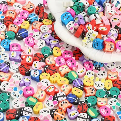 100pcs Animal Polymer Clay Spacer Beads for Women Jewelry Making DIY Bracelet Necklace Earrings Accessories (Animal) - Image 2