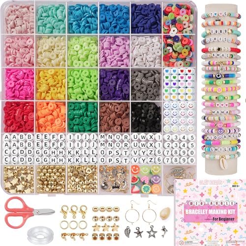 Mio Angle Bracelet Making Kit for Beginner 5000Pcs Preppy Polymer Friendship Bracelet Making with Charms Kit for Jewelry Making DIY Arts and Crafts Birthday Gifts Toys for Kids Age 6-13 by MioAngle