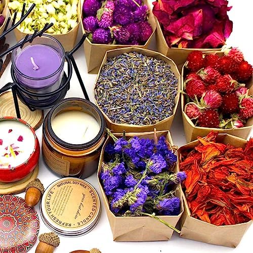 16 Bags Set Dried Flowers Artisan Dried Flower Kit - Candle Making Soap Making DIY Candel Flowers-,Lavender,Roseleaf,Pink Rose,Jasmine,Petal and More - Image 6