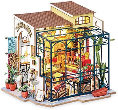 Rolife DIY Miniature Doll House Kit with Furniture for Children Adult Wooden Kits Toy (Emily's Flower Shop) by Rolife