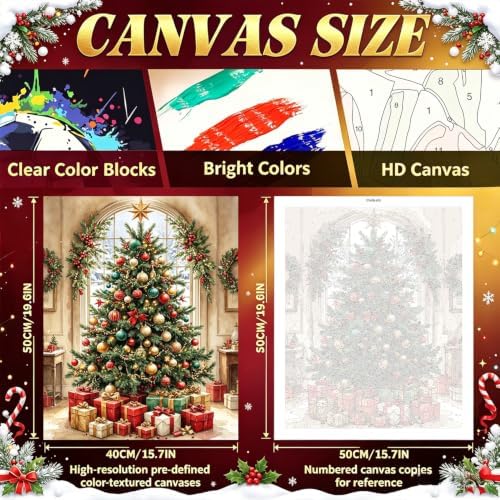 ICYANART Christmas Paint by Numbers Kit for Adults Beginner 16x20Inch - Image 4