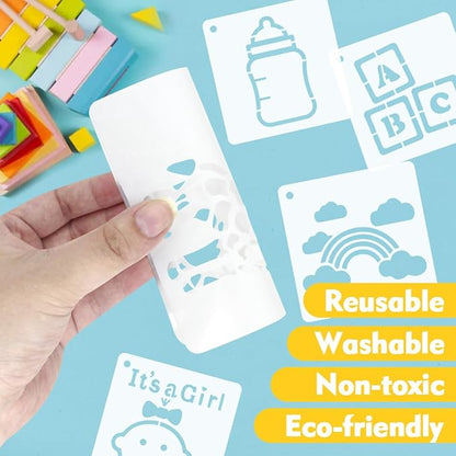 50 PCS Painting Stencils Reusable Stencils for Painting on Wood Rocks Canvas Fabric Glass Pottery 4x4 Inch