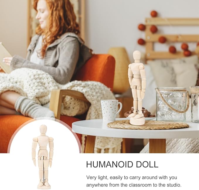 Artists Wooden Manikin Jointed Mannequin: 12 Pack 4.5 Inch Artist Mannequin Model Drawing Figure Model Wooden Mannequin Artist Manikin with Stand for Drawing Painting Desk Decoration