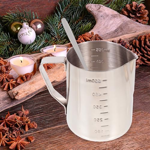Hoement DIY Candle Making Kit with Soybean Wax Melting Cup and Pouring Pot Complete Candle Material for Adults and Beginners Clean Wax Pot Tool for Crafting - Image 4