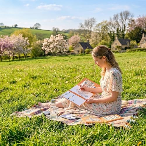 2026 Breathly Stress Relief Watercolor Books Painting Kit, All-in-One DIY Watercolor Art Kit, Paint-with-Water Portable Painting Art Book with 12-Color Pigment Dot Card & Water Brush Pen, Tri-Fold Pocket Painting Set, Relaxing Creative Kit for Beginner... - Image 7