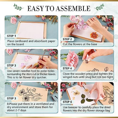 Aboofx Large Wooden Flower Pressing Kit, 10.8"x6.9" 6 Layers - Image 5