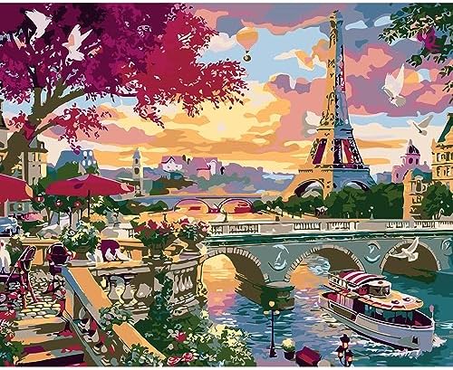QUITEDEW Eiffel Tower Paint by Number Kit for Adults,16x20 Inch by QUITEDEW