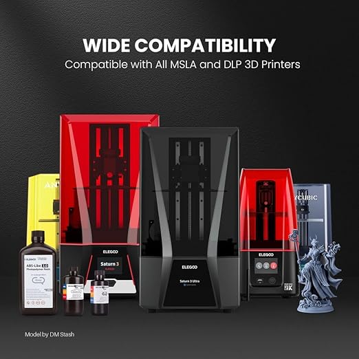 ELEGOO ABS-Like 3D Printer Resin 3.0, 405nm UV-Curing Photopolymer Resin for Mars Saturn Jupiter MSLA DLP LCD 3D Printers with Strength and Toughness, High Precision, Grey + Black + Clear Red (3000g)