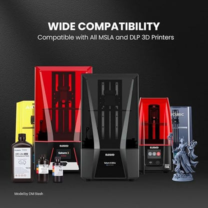 ELEGOO ABS-Like 3D Printer Resin 3.0, 405nm UV-Curing Photopolymer Resin for Mars Saturn Jupiter MSLA DLP LCD 3D Printers with Strength and Toughness, High Precision, Grey + Black + Clear Red (3000g)